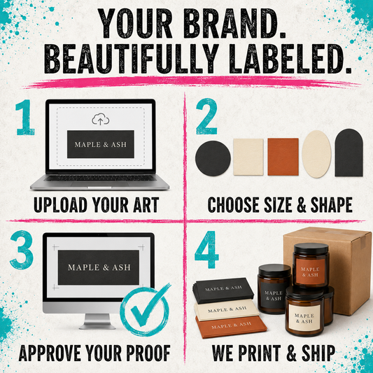 Custom Candle Labels – Waterproof Personalized Vinyl Jar Labels