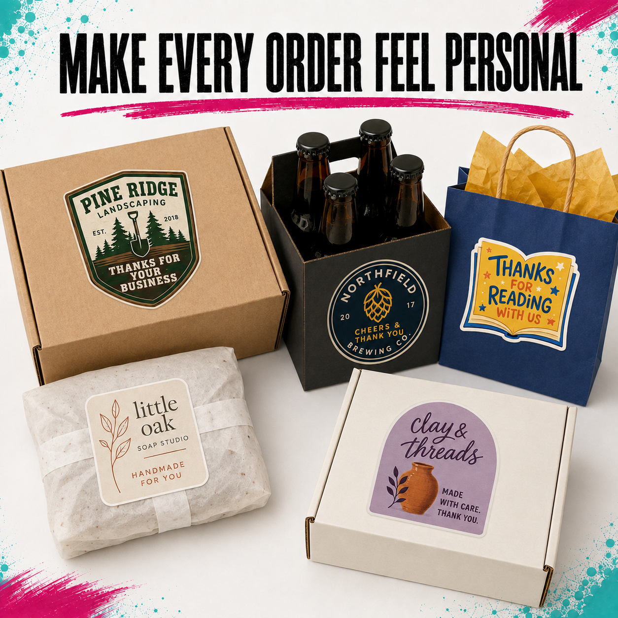 Custom Thank You for Your Order Stickers – Branded Packaging Stickers
